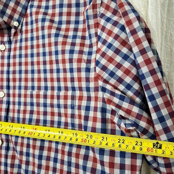 Croft & Barrow Easy Care Button-down Shirt Men's Sz L Blue Red Check Collared - Picture 7 of 10
